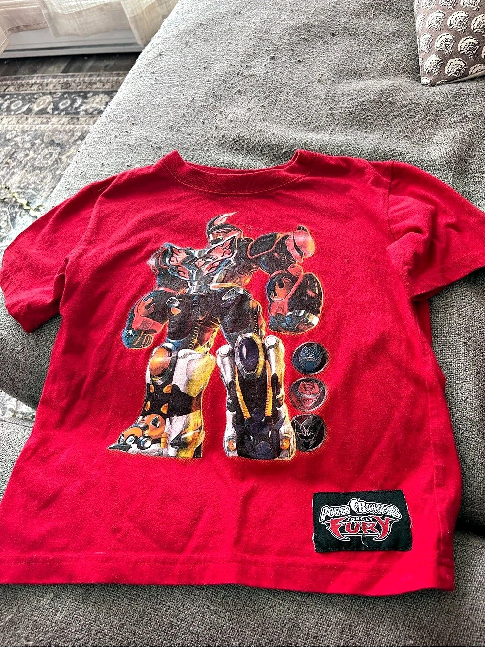 Power Rangers Jungle Fury Graphic T-Shirt Tee Red Boys Size 7